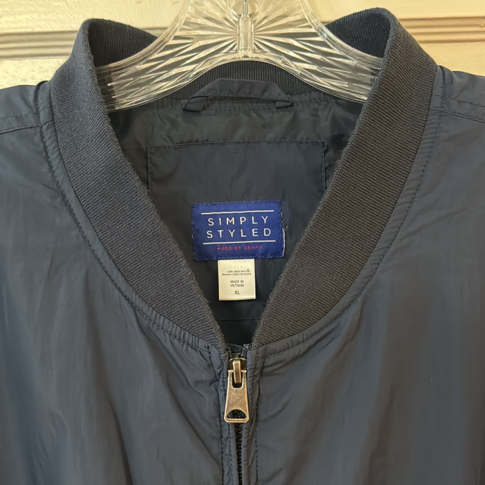 SIMPLY STYLED Lightweight Navy Blue Windbreaker Jacket Sz XL - Picture 3 of 12
